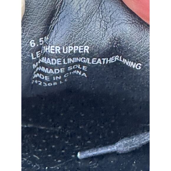 Size 6.5 - Alex Marie Wrenna Pearl Stud - Black Leather / Gold Heel - Picture 11 of 12